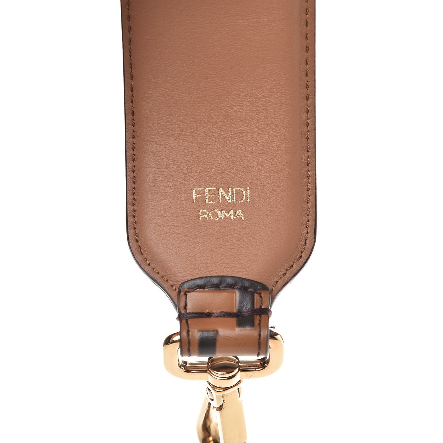 Calfskin FF 1974 Embossed Mini Strap You Tobacco Black