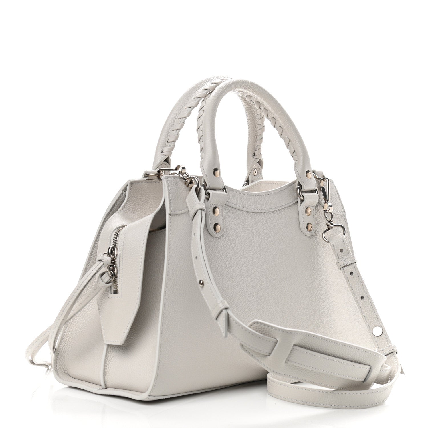 Balenciaga Grained Calfskin Neo Classic Silver Hardware S City Chalky White 3 of 10