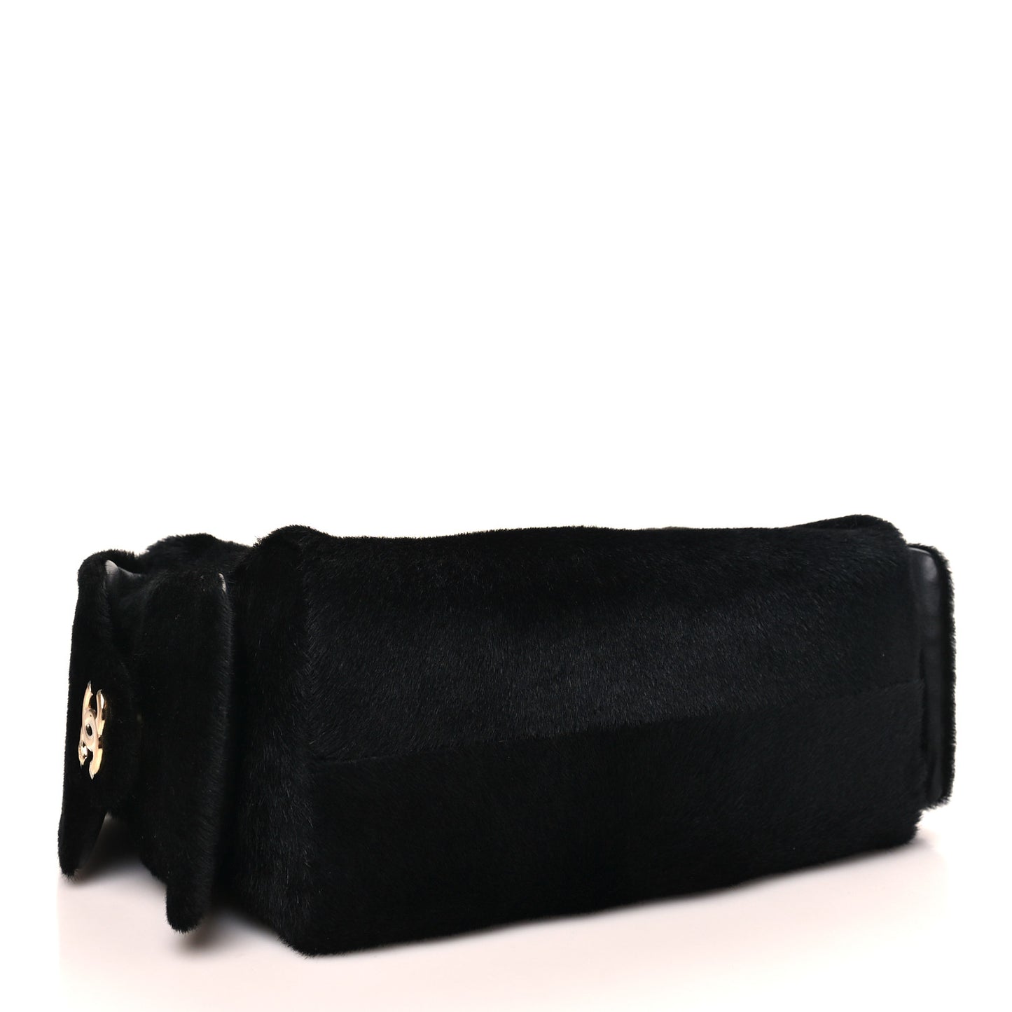Pony Hair Mini Chanel 25 Handbag Black