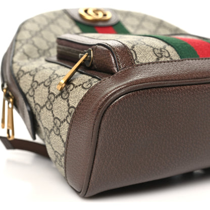 Gucci GG Supreme Monogram Calfskin Web Small Ophidia Day Backpack Beige Ebony New Acero 9 of 10