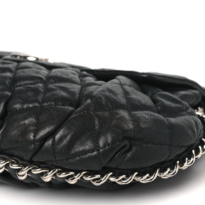 Chanel Washed Lambskin Quilted Medium Chain Around Messenger Black 10 of 11