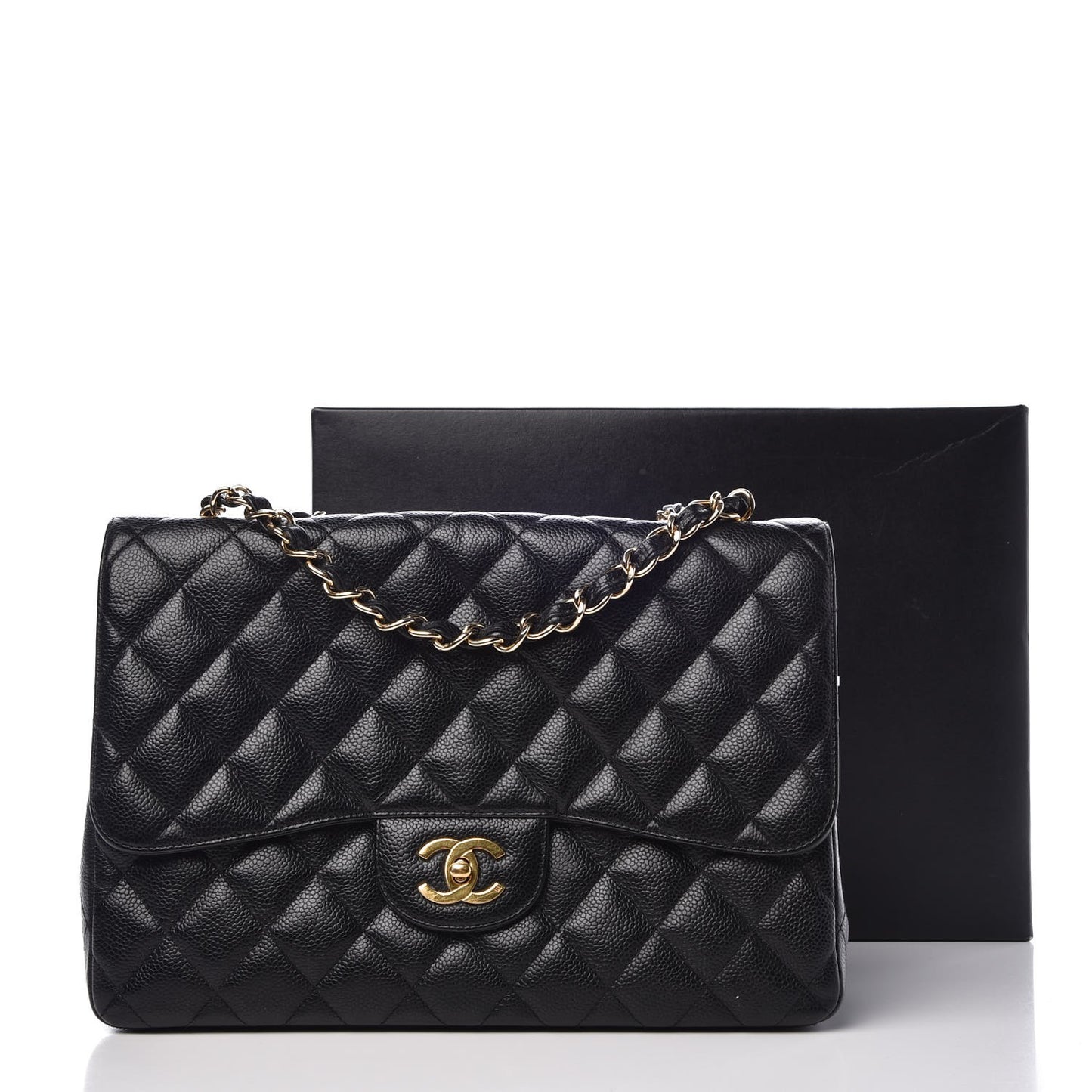 Caviar Quilted Jumbo Single Flap Black