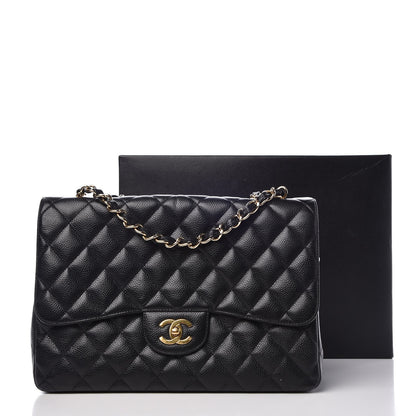 Chanel Caviar Quilted Jumbo Single Flap Black 10 of 10