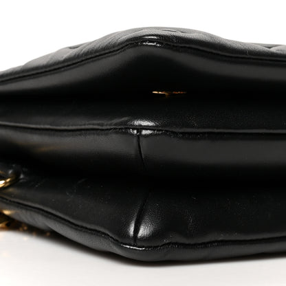 Louis Vuitton Lambskin Embossed Monogram Pochette Coussin Black 9 of 10