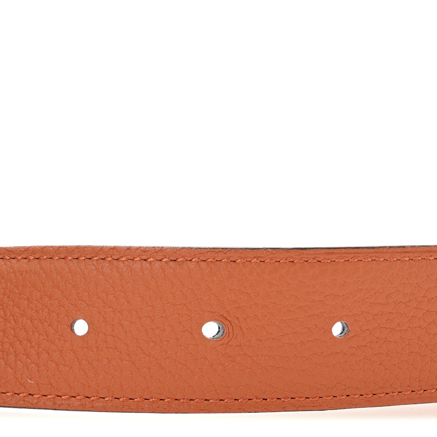 Hermes Box Togo 32mm H Hippique Belt 85 Black Orange 5 of 6