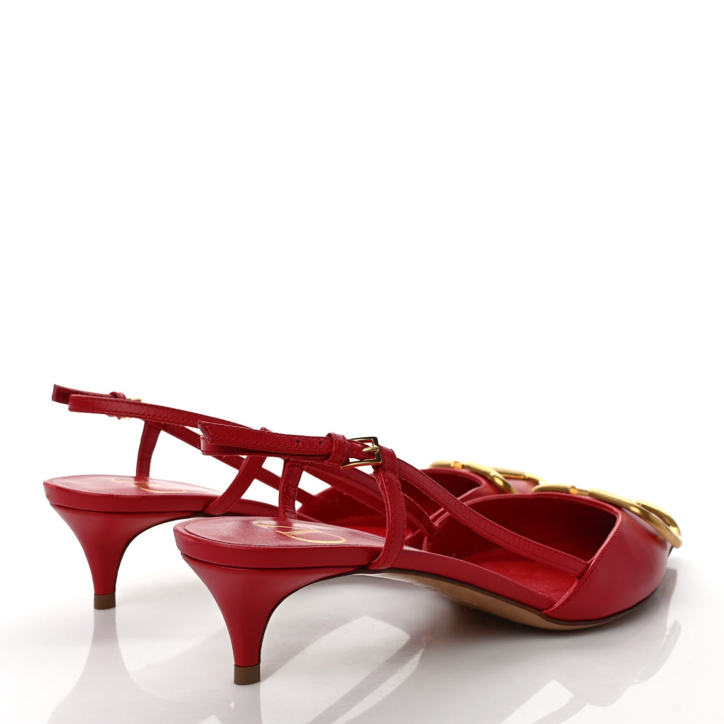 Calfskin Vlogo Slingback 40mm Pumps 36.5 Rouge Pur