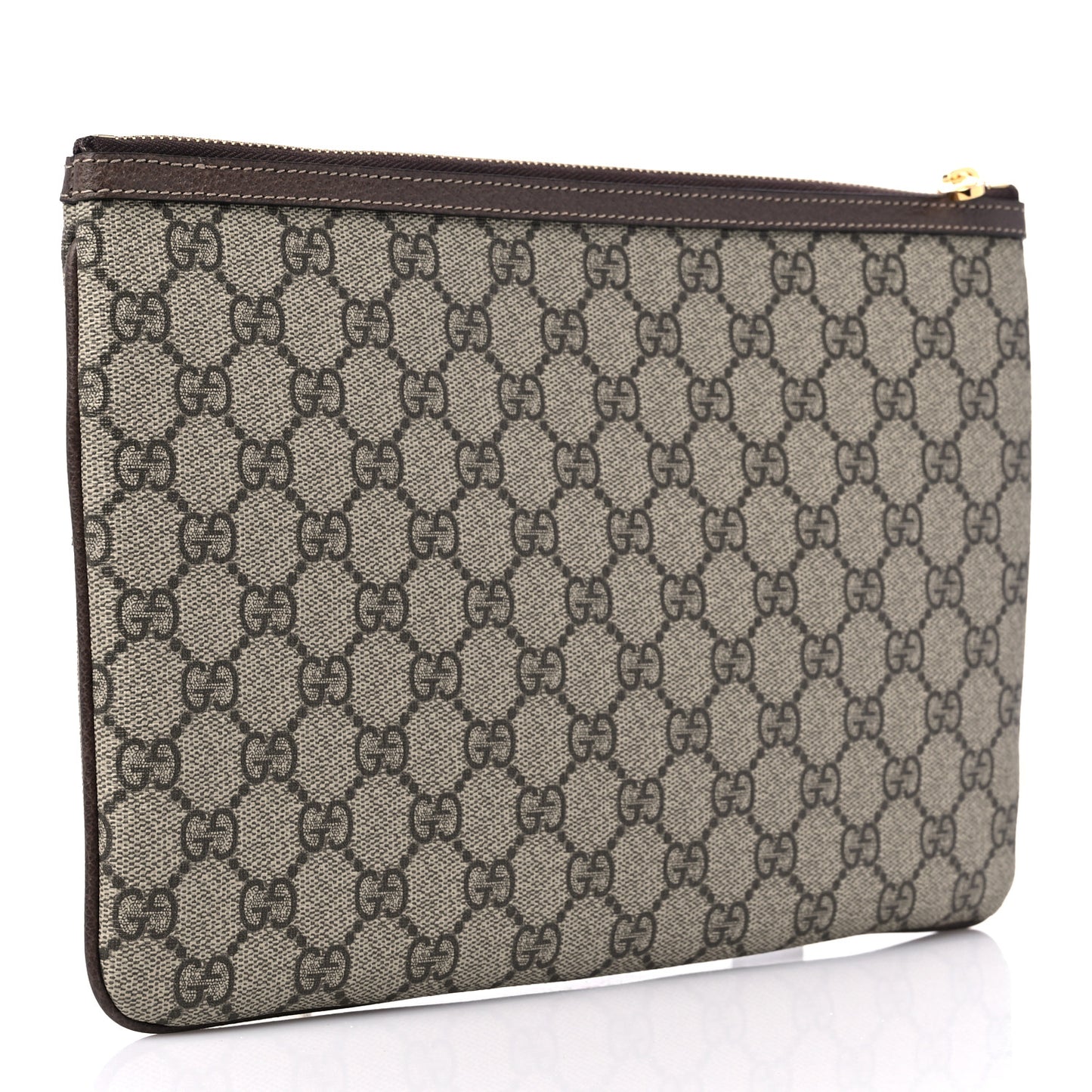 GG Supreme Monogram Large Ophidia Pouch Clutch Brown
