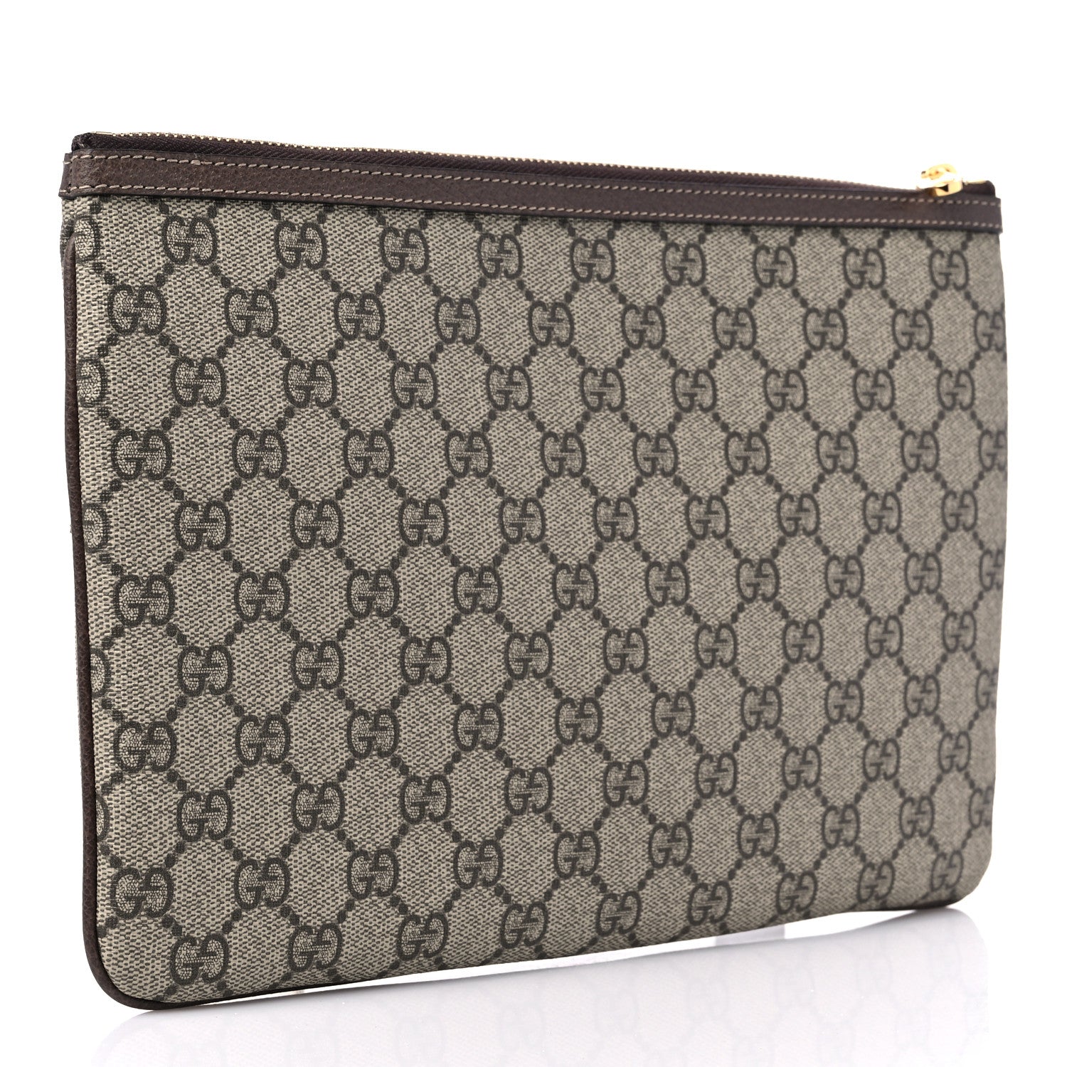 Gucci GG Supreme Monogram Large Ophidia Pouch Clutch Brown 3 of 9