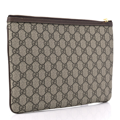 Gucci GG Supreme Monogram Large Ophidia Pouch Clutch Brown 3 of 9