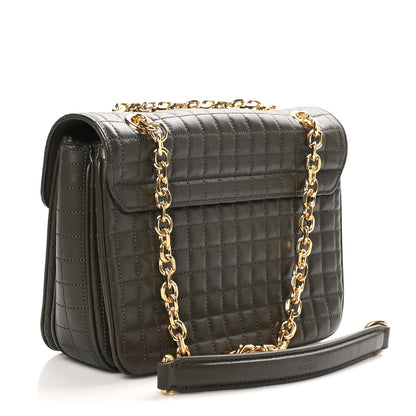 Celine Calfskin Quilted Medium C Bag Khaki 3 of 9