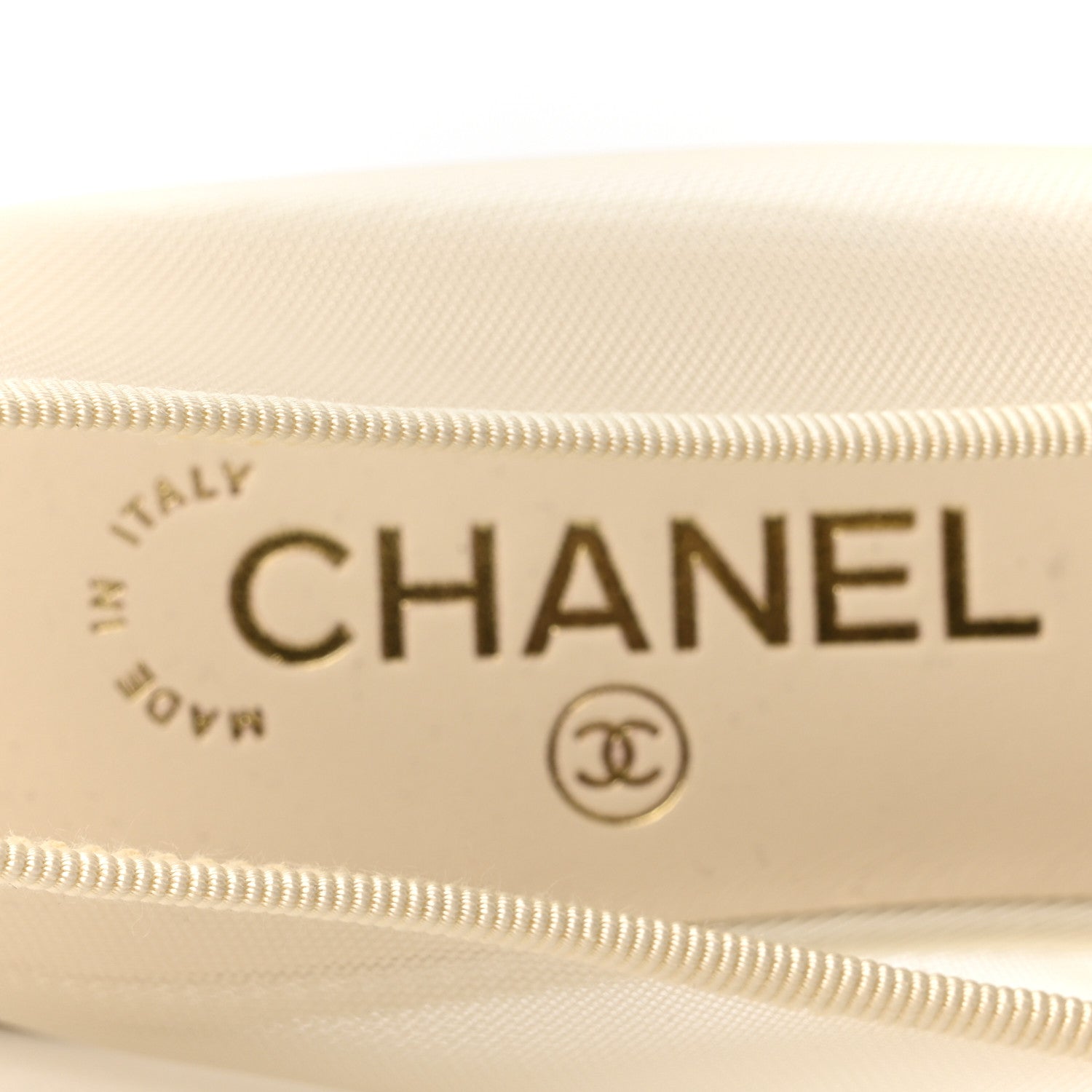 Chanel Mesh Grosgrain CC Ballerina Flats 39 Ivory 8 of 9