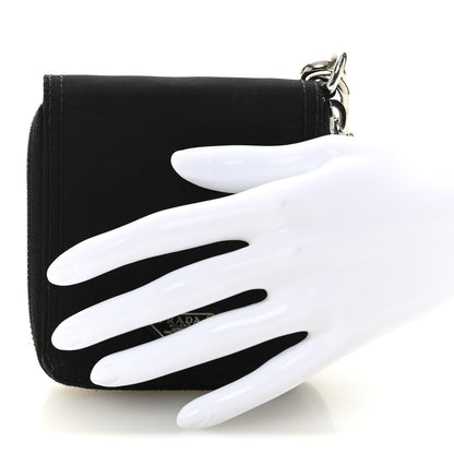 Prada Tessuto Nylon Zip Around Wallet On Strap Black 2 of 7
