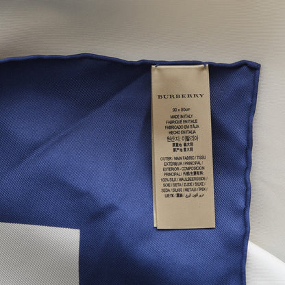 Burberry Silk Scribble Archive Crest Square Scarf Bright Navy 5 of 5