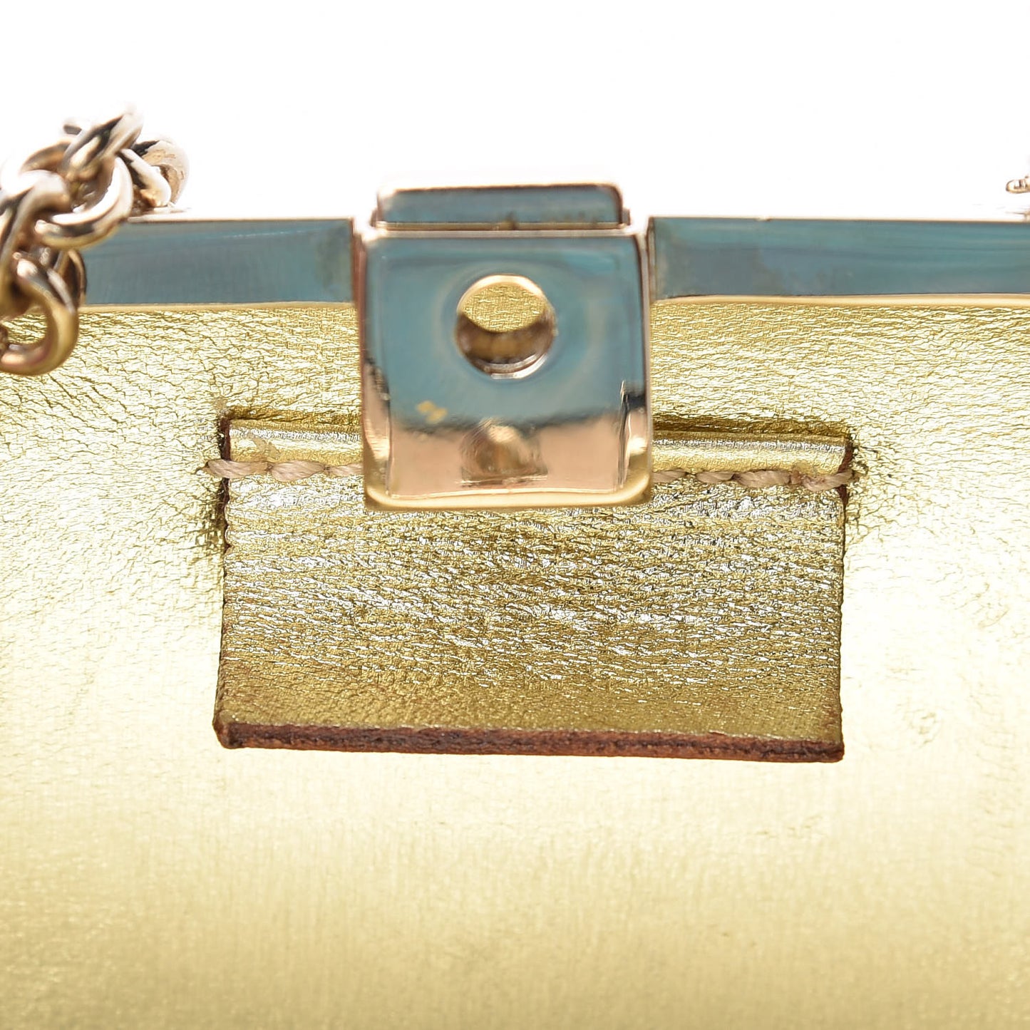 Metal Guccissima Dragonfly Minaudiere Clutch Gold