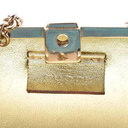 Gucci Metal Guccissima Dragonfly Minaudiere Clutch Gold 6 of 16