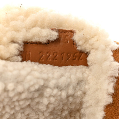 Hermes Suede Goatskin Woolskin Womens Chypre Sandals 37.5 Brun Fume Ecru 6 of 9