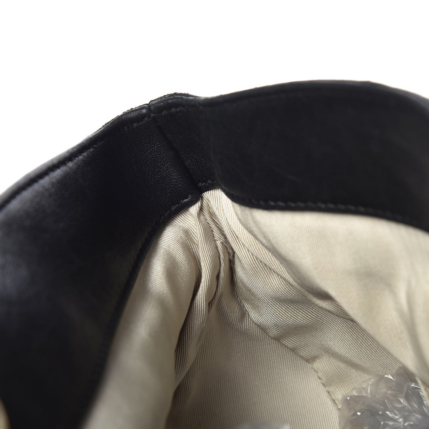 Washed Lambskin Chain Around Hobo Black