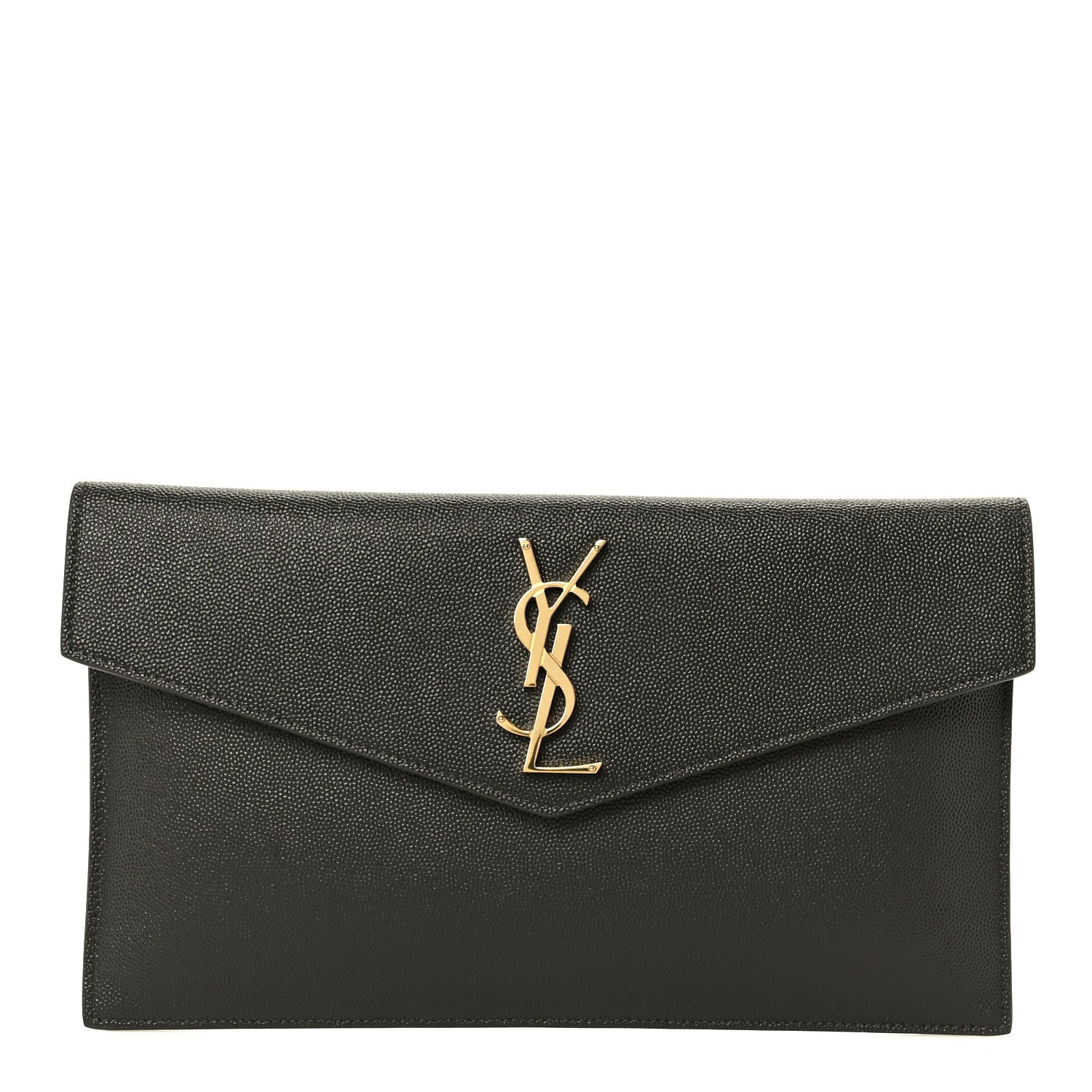 Saint Laurent Grain De Poudre Uptown Pouch Pebble 1 of 8