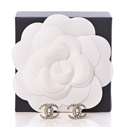 Chanel Crystal CC Moon Earrings Gold 5 of 5