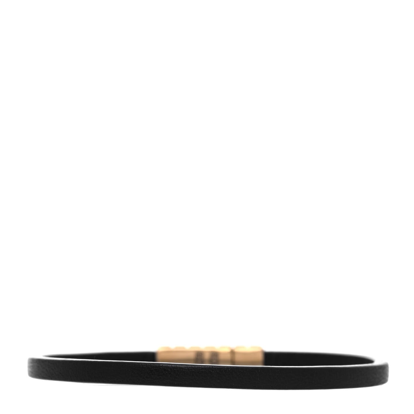 18K Yellow Gold Leather Southwest Narrow Bracelet Black