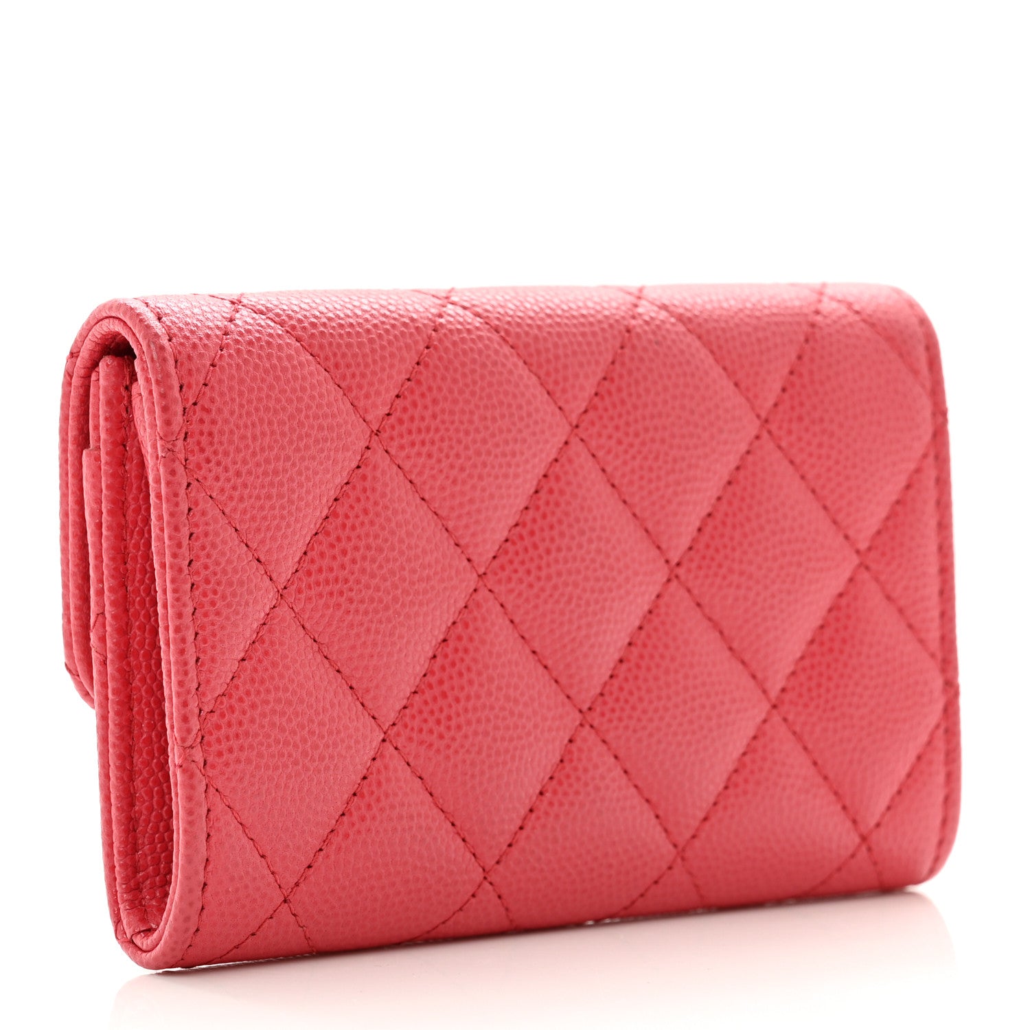 Chanel Caviar Quilted Flap Card Holder Pink 3 of 8