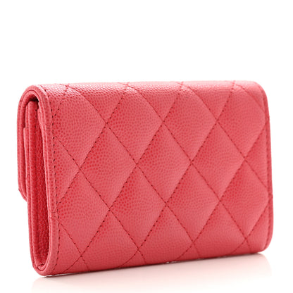 Chanel Caviar Quilted Flap Card Holder Pink 3 of 8