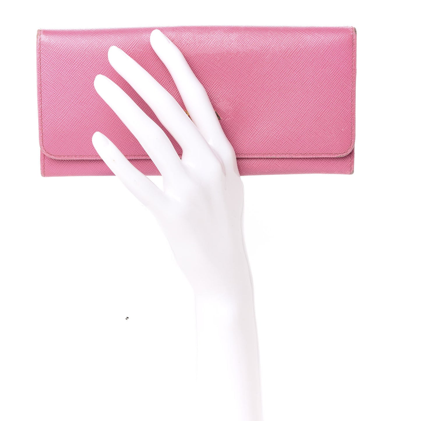 Saffiano Metal Continental Flap Wallet Geranio