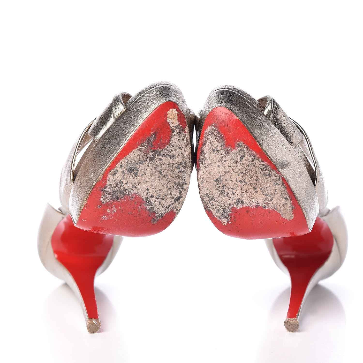 Christian Louboutin Metallic Nappa Silk Volpi 150 Platform Sandals 36.5 Alba 12 of 14