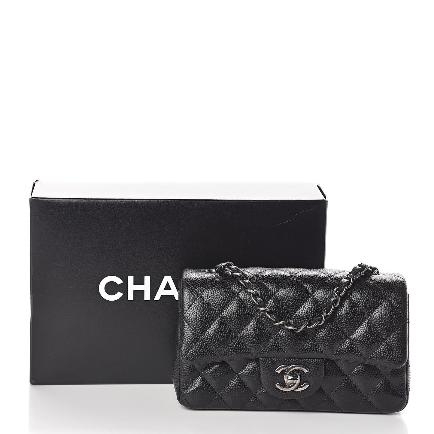 Caviar Quilted Mini Rectangular Flap Black