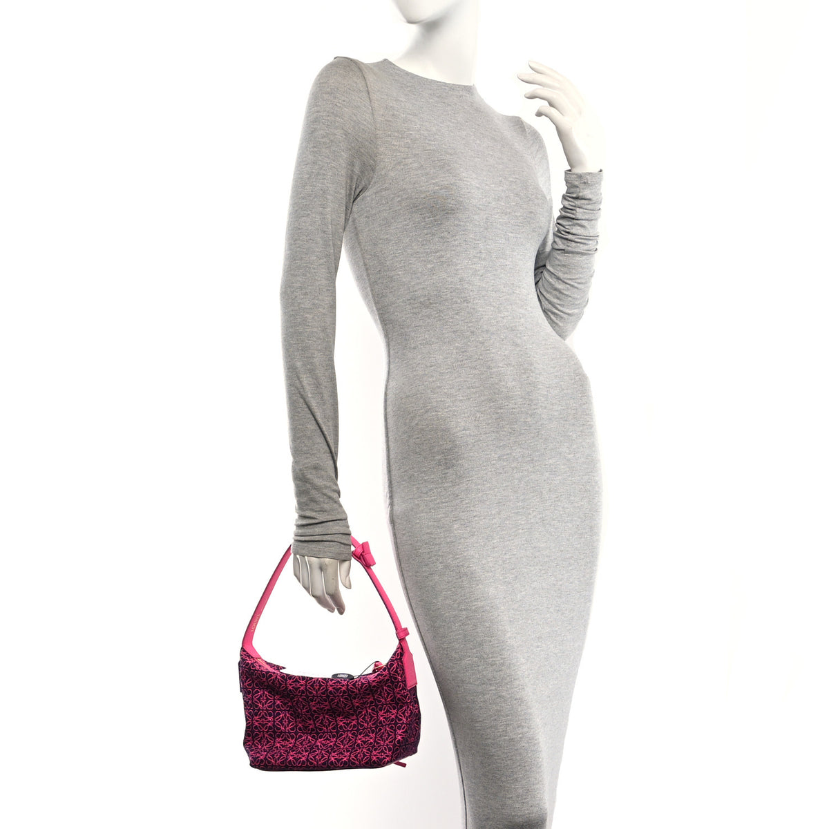 Loewe Jacquard Anagram Calfskin Small Cubi Bag Pink 2 of 9