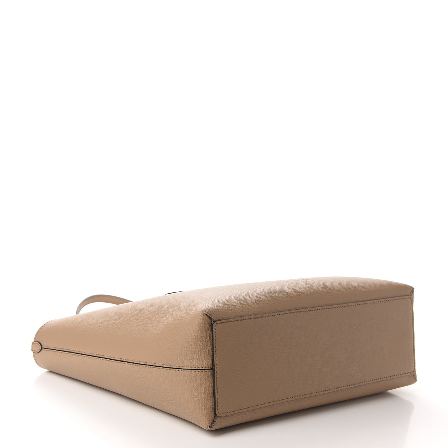Grainy Calfskin Haymarket Check Medium Reversible Tote Camel