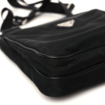Prada Re-Nylon Saffiano Pocket Flat Messenger Bag Black 7 of 9