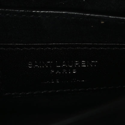 Saint Laurent Calfskin Crocodile Embossed Medium Monogram Sunset Black 5 of 11