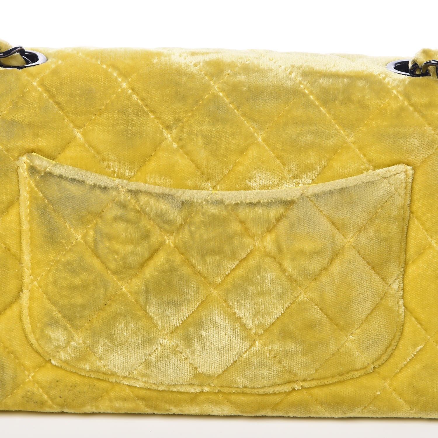 Chanel Velvet Quilted Mini Rectangular Flap Yellow 9 of 11