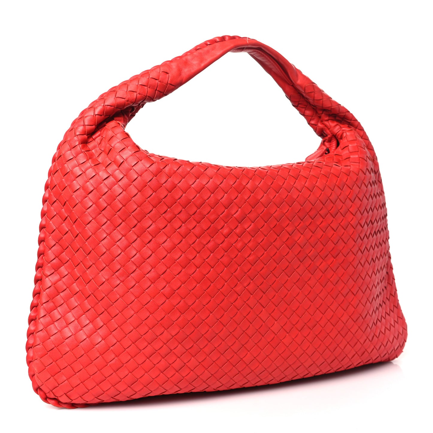 Nappa Intrecciato Large Veneta Hobo Red