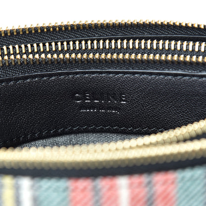 Celine Tartan Felt Plaid Small Trio Crossbody Bag Red Blue 7 of 10