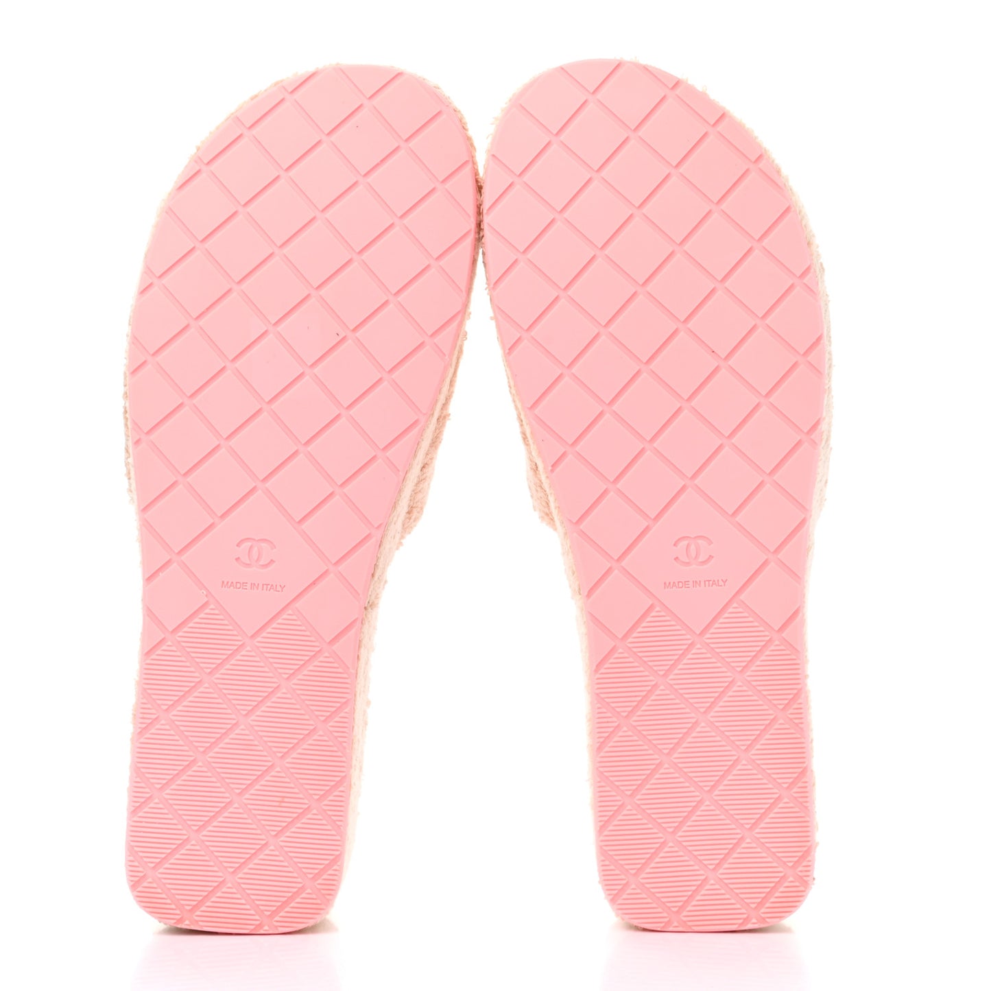 Terry Cloth CC Wedge Sandals 40 Pink
