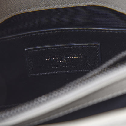 Saint Laurent Sheepskin Matelasse Chevron Monogram Medium College Bag Dove White 7 of 17