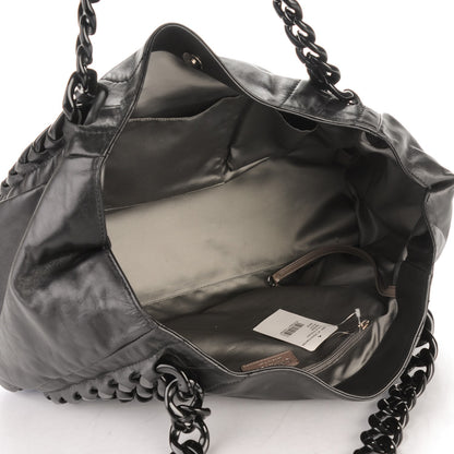 Chanel Calfskin Modern Chain Rhodoid East West Tote Black 5 of 7