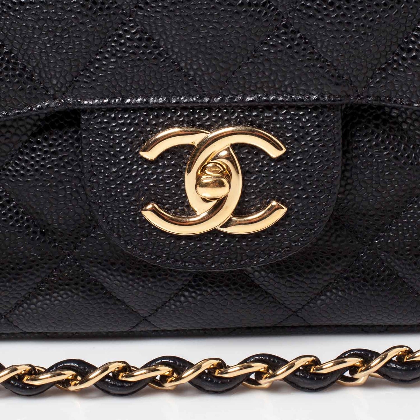 Caviar Quilted Maxi Double Flap Black