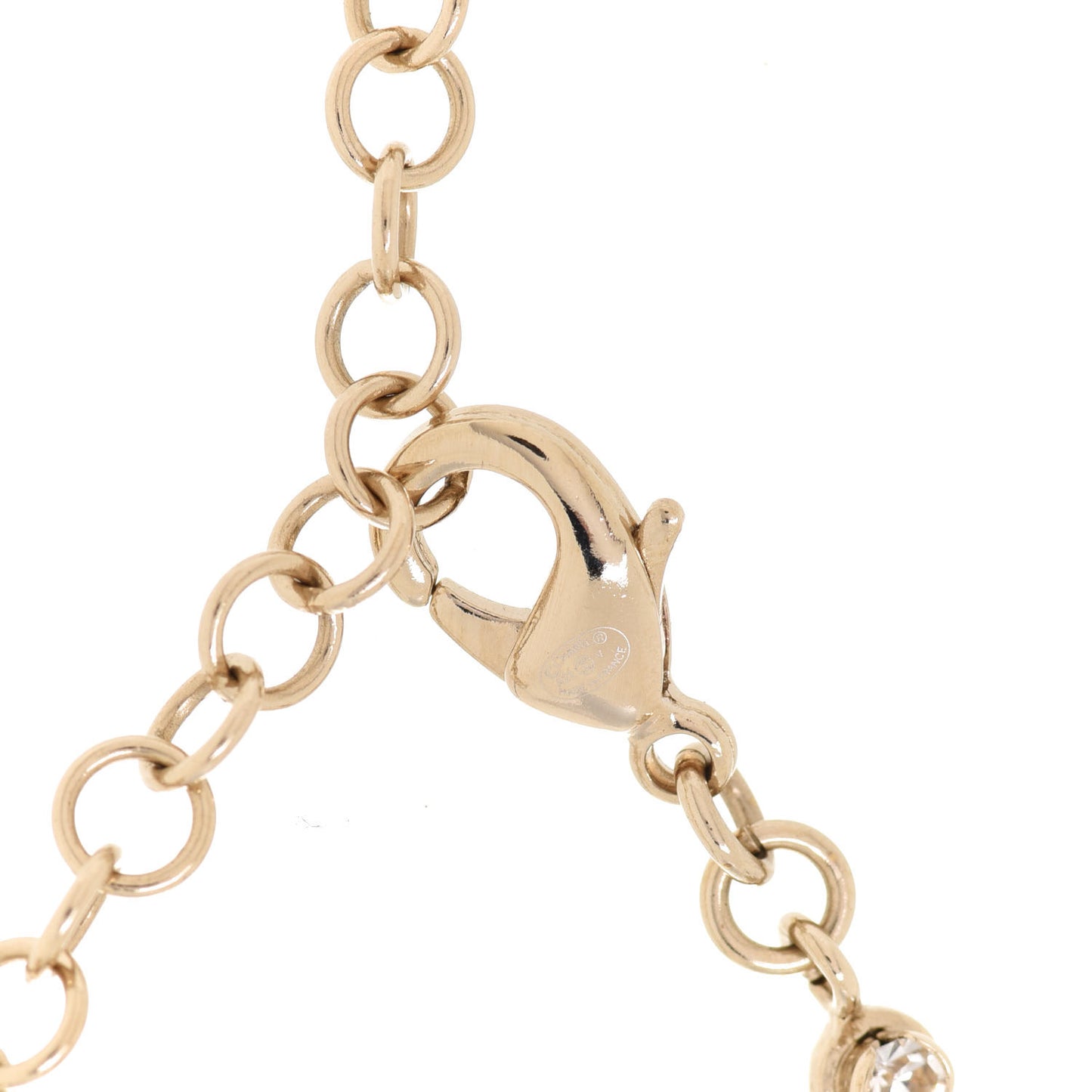 Crystal CC Chain Short Necklace Gold