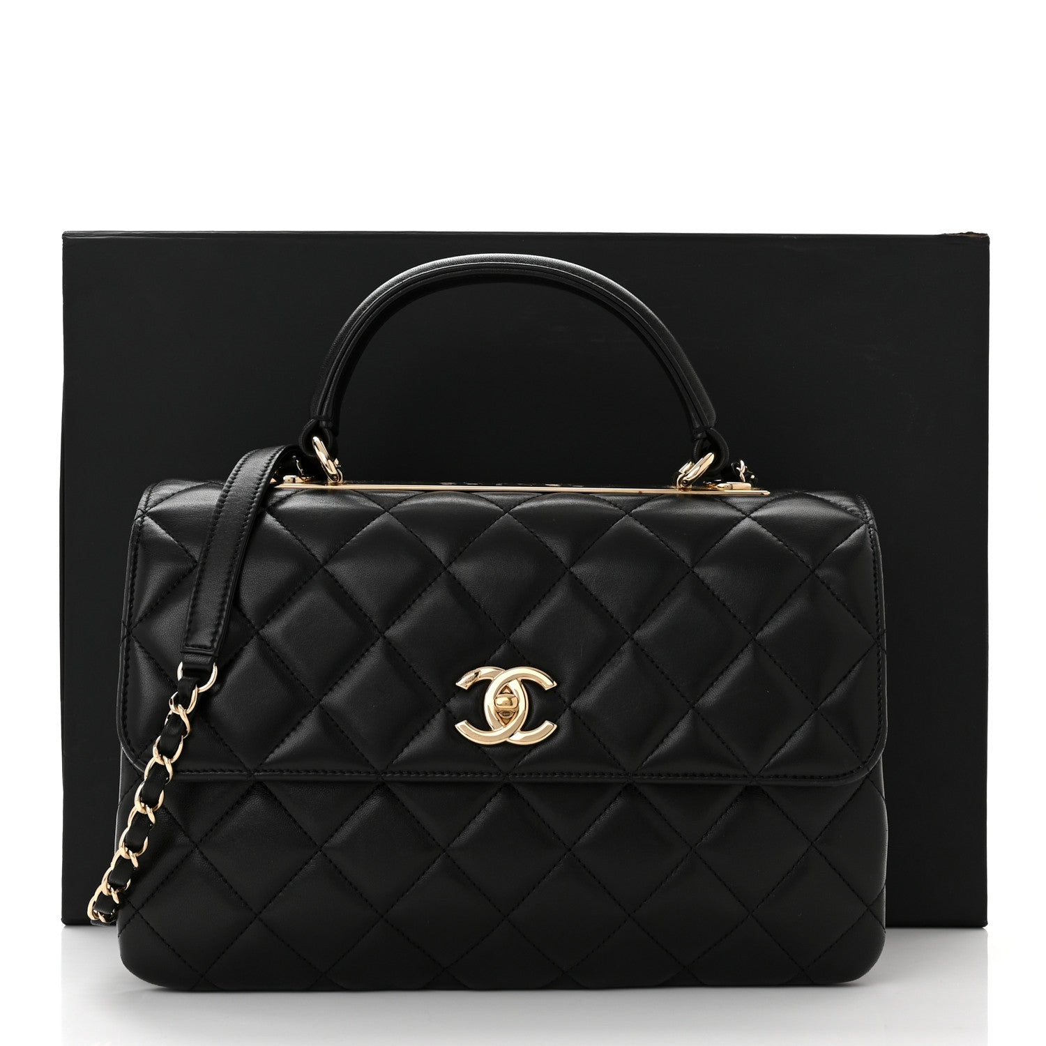 Chanel Lambskin Quilted Medium Trendy CC Flap Dual Handle Bag Black 11 of 11