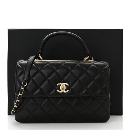 Chanel Lambskin Quilted Medium Trendy CC Flap Dual Handle Bag Black 11 of 11