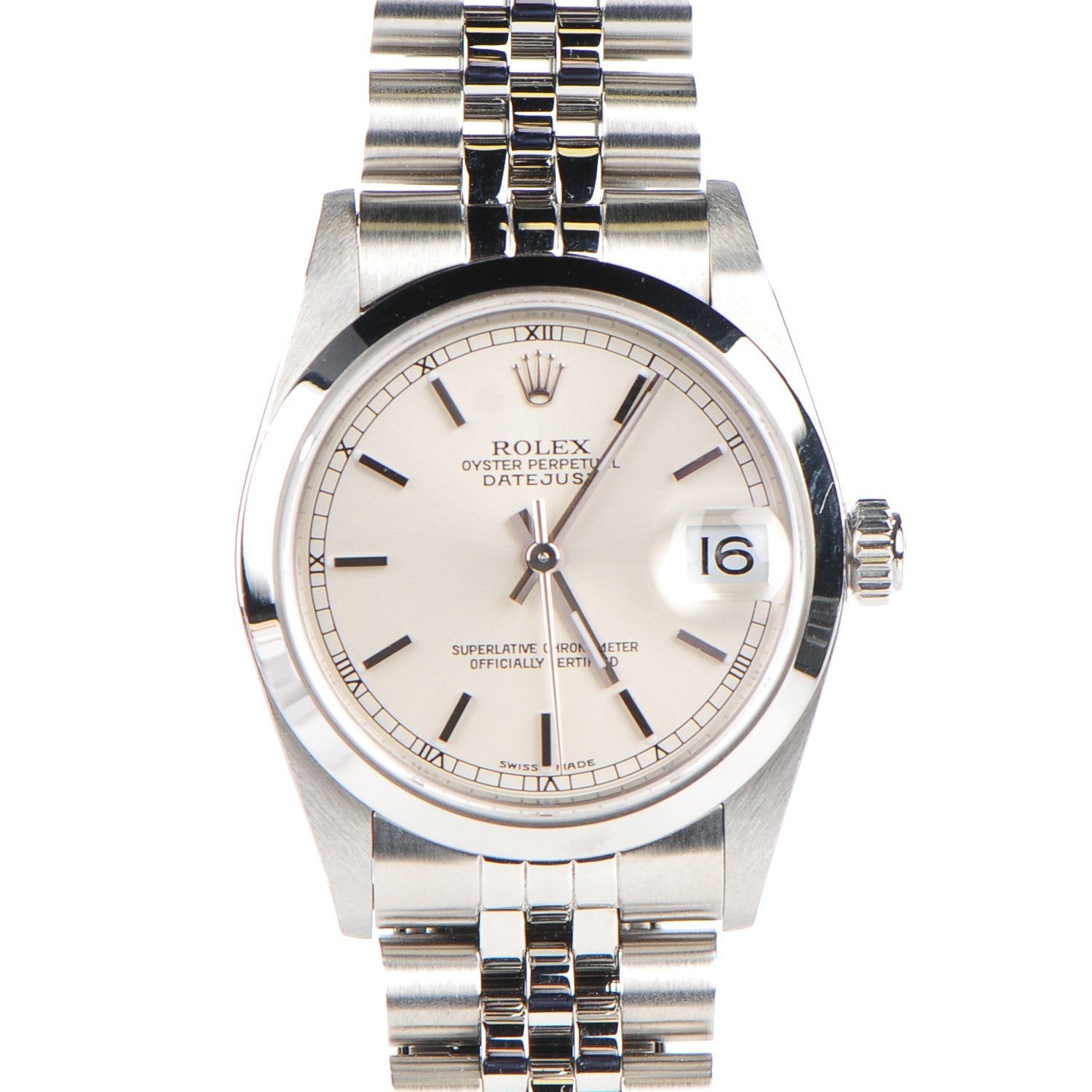 Rolex Stainless Steel 31mm Oyster Perpetual Datejust Watch White 78240 1 of 9