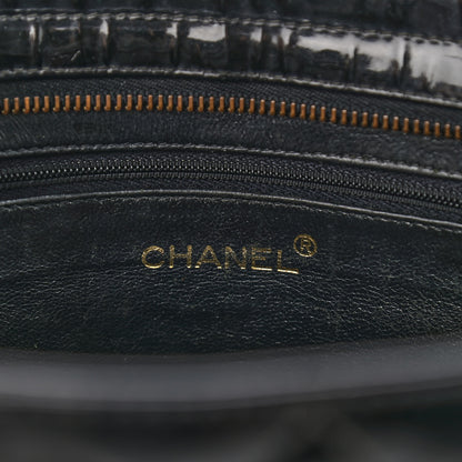 Chanel Patent Quilted CC Shoulder Bag Black 6 of 21