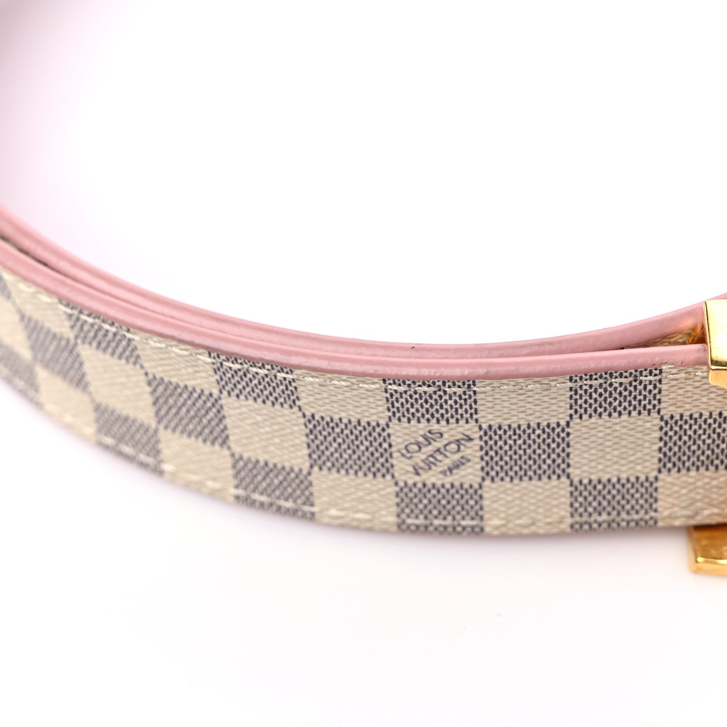 Louis Vuitton Damier Azur 30mm LV Initiales Reversible Belt 80 32 Pink 5 of 6