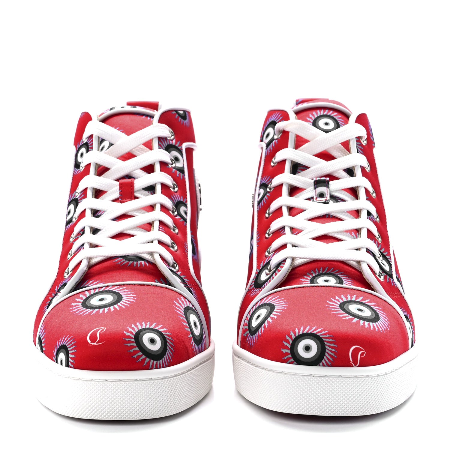 Christian Louboutin Crepe Satin Nappa Mens Loubi Eye Louis Orlato Flat Sneakers 42 Multicolor 2 of 9