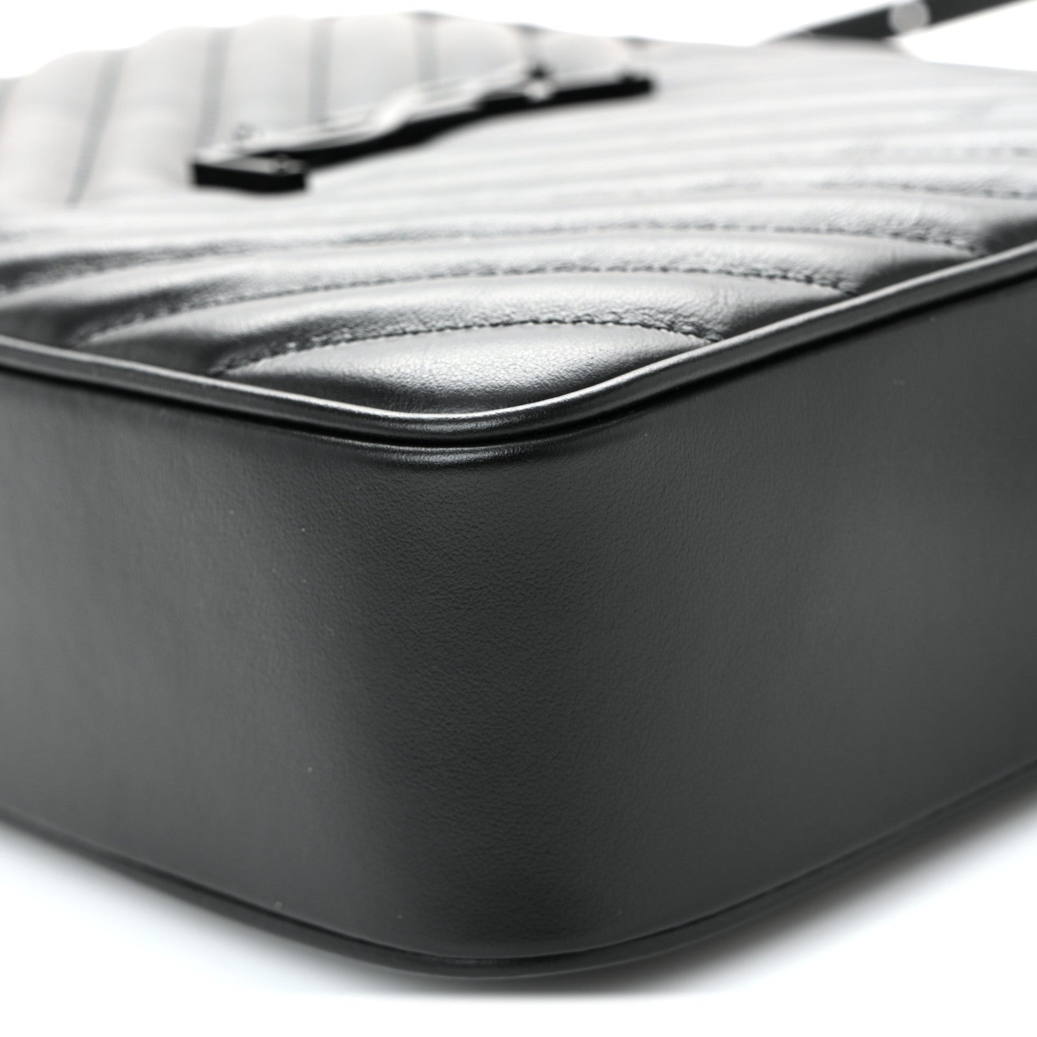Saint Laurent Calfskin Matelasse Monogram Monochrome Lou Camera Bag Black 10 of 10