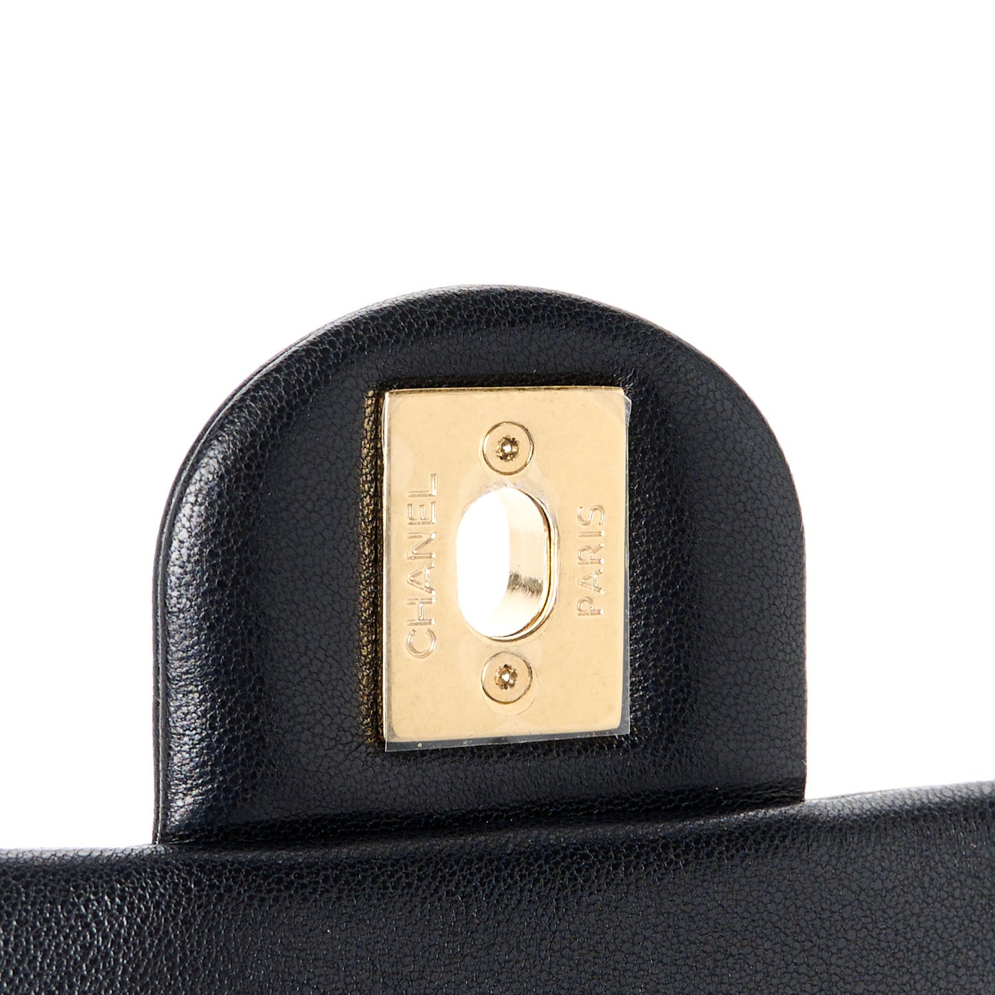 Lambskin Metal Quilted Mini Top Handle Square Flap Black
