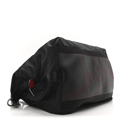 Christian Louboutin Nylon Calfskin Paris Loubcity Weekender Black Gunmetal 4 of 10